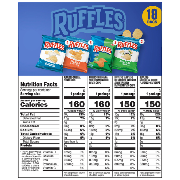 Ruffles Potato Chips Variety Pack  DestGlow