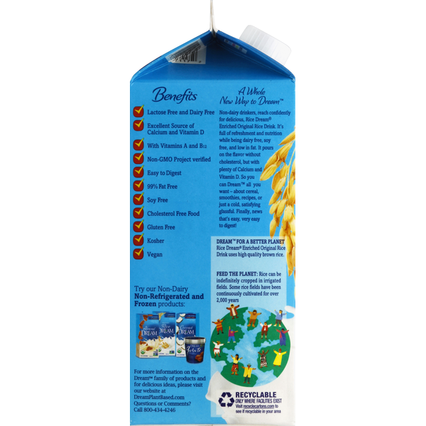 Rice DREAM Rice Drink, Enriched, Original  DestGlow