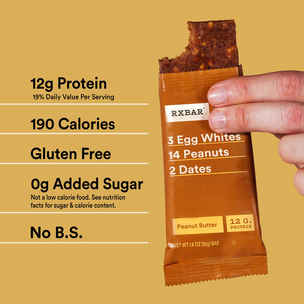 RXBAR Peanut Butter Protein Bars, Protein Snack, 5 Count  DestGlow
