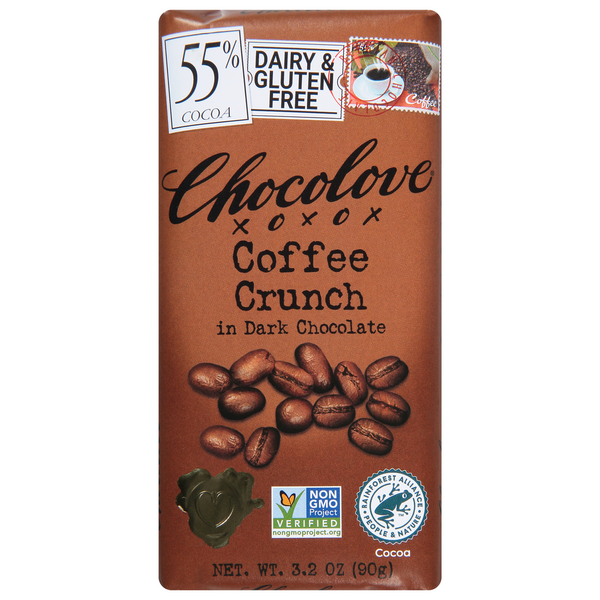 Chocolove Coffee Crunch, in Dark Chocolate, 55% Cocoa  DestGlow