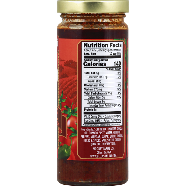 Bella Sun Luci SunDried Tomato Chipotle Topper &amp; Sauce