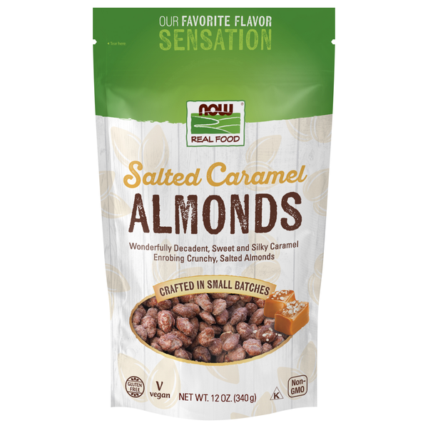 NOW Real Food Almonds, Salted Caramel  DestGlow