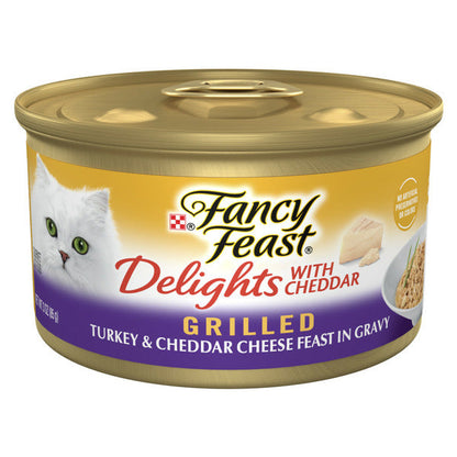 Purina Fancy Feast Gravy Wet Cat Food, Delights Grilled Turkey &amp; Cheddar Cheese Feast in Gravy