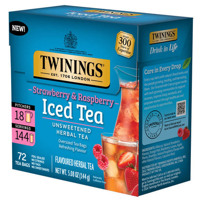 Twinings Strawberry &amp; Raspberry Flavoured Herbal Iced Tea Bags