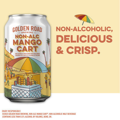 Golden Road Brewing Brewing Mango Cart Non-Alcoholic Wheat Brew, 6 Pack 12 Fl Oz Cans