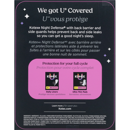 U by Kotex Ultra Thin Extra Heavy Overnight Pads + Wings