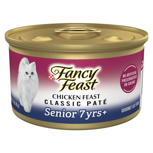 Purina Fancy Feast High Protein Senior Pate Wet Cat Food, Chicken Feast Senior 7+  DestGlow