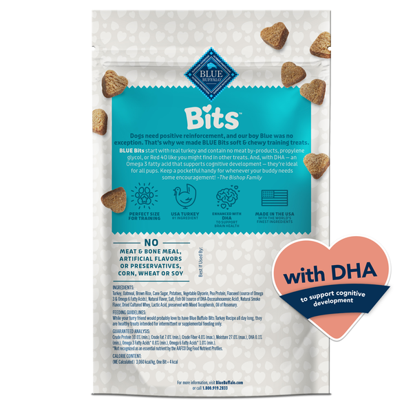 Blue Buffalo BLUE Bits Natural Soft-Moist Training Dog Treats, Turkey Recipe  DestGlow