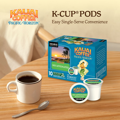Kauai Coffee K-Cup Pods Decaffeinated Ground Medium Roast Coffee  DestGlow