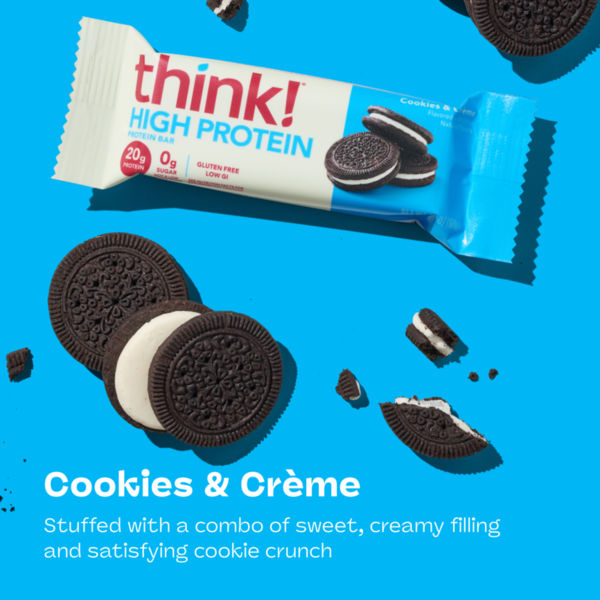 think! High Protein Cookies and Creme Bar  DestGlow