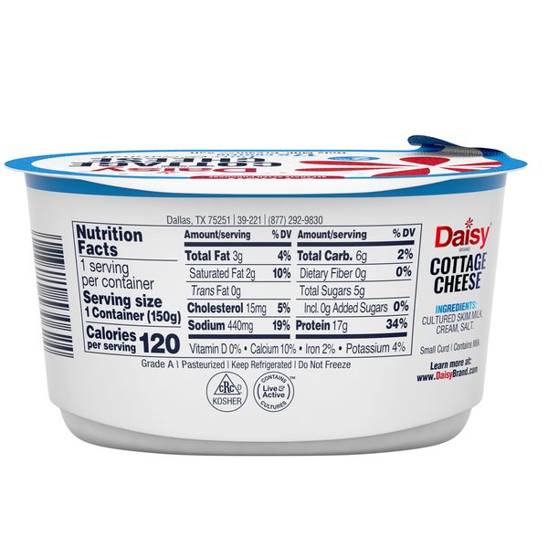 Daisy Cottage Cheese, Low Fat, 2% Milkfat  DestGlow