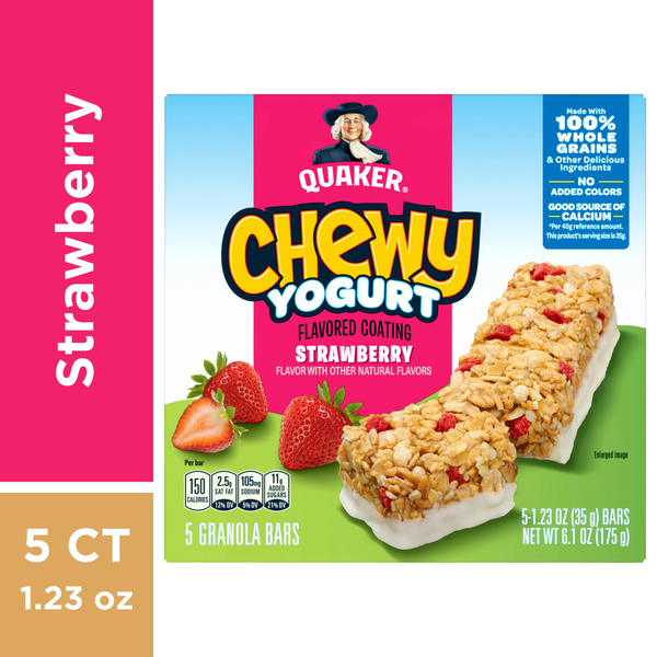 Quaker Chewy Yogurt Granola Bars, Strawberry - Pack  DestGlow