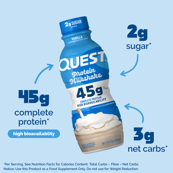 Quest Protein Milkshake, Vanilla  DestGlow