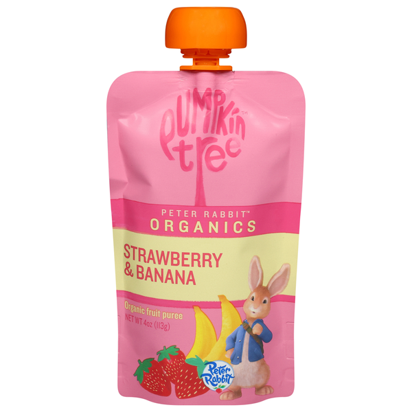 Pumpkin Tree Fruit Puree, Organic, Strawberry &amp; Banana  DestGlow