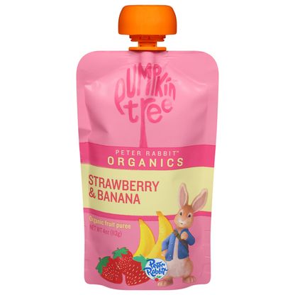 Pumpkin Tree Fruit Puree, Organic, Strawberry &amp; Banana