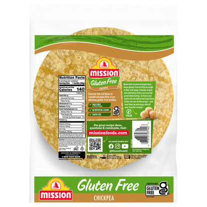 Mission Gluten Free Chickpea Flour Tortillas, Soft Taco Size, 6 Count