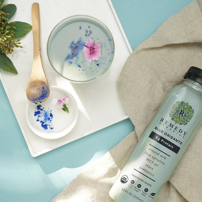 Remedy Organics  Blue Essentials, Plant Based Protein, Ready-to-Drink  DestGlow