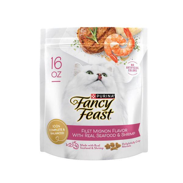 Purina Fancy Feast Dry Cat Food Filet Mignon Flavor With Seafood and Shrimp  DestGlow