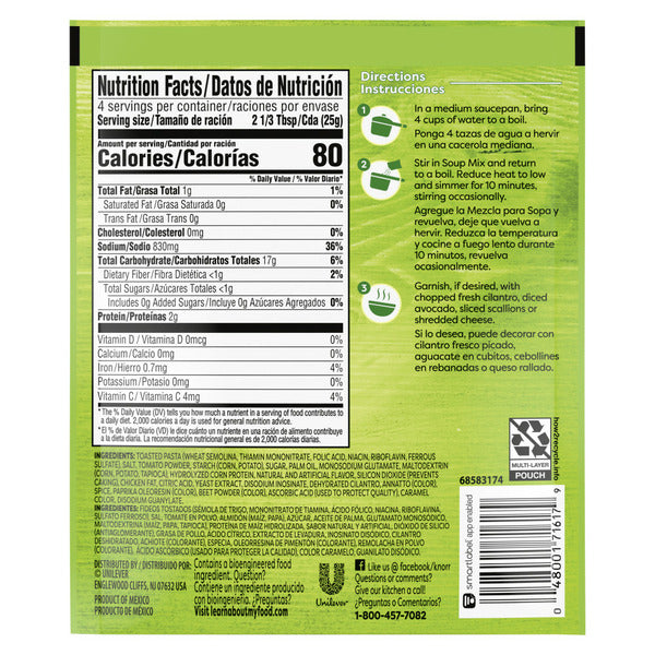 Knorr Sopa/Pasta Soup Mix Tomato Based Elbow Pasta  DestGlow