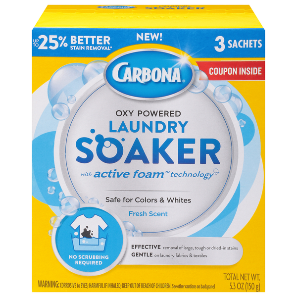 Carbona Laundry Soaker, With Active Foam Technology, Oxy Powered, Fresh Scent  DestGlow