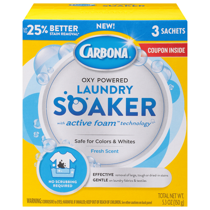 Carbona Laundry Soaker, With Active Foam Technology, Oxy Powered, Fresh Scent
