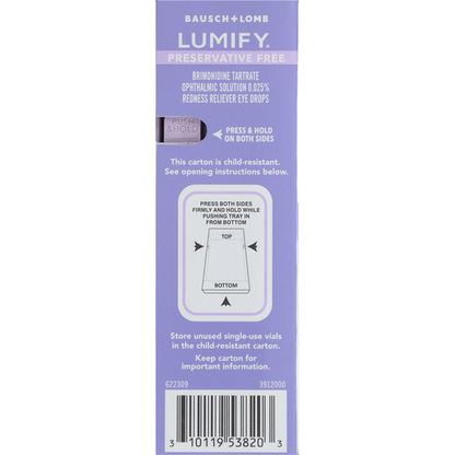 Bausch &amp; Lomb Preservative Free Redness Reliever Eye Drops  DestGlow