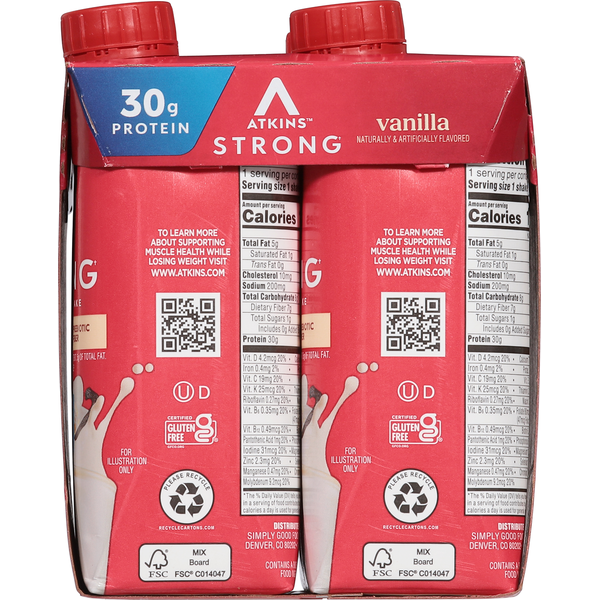 Atkins High Protein Shake, Vanilla, Strong  DestGlow