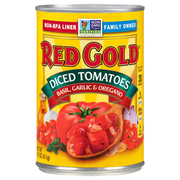 Red Gold Basil, Garlic &amp; Oregano Diced Tomatoes  DestGlow