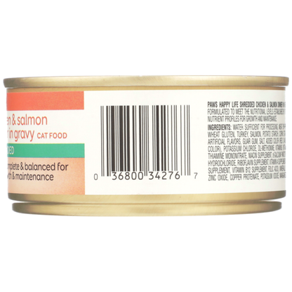 Paws Happy Life Chicken &amp; Salmon Dinner In Gravy Shredded Cat Food