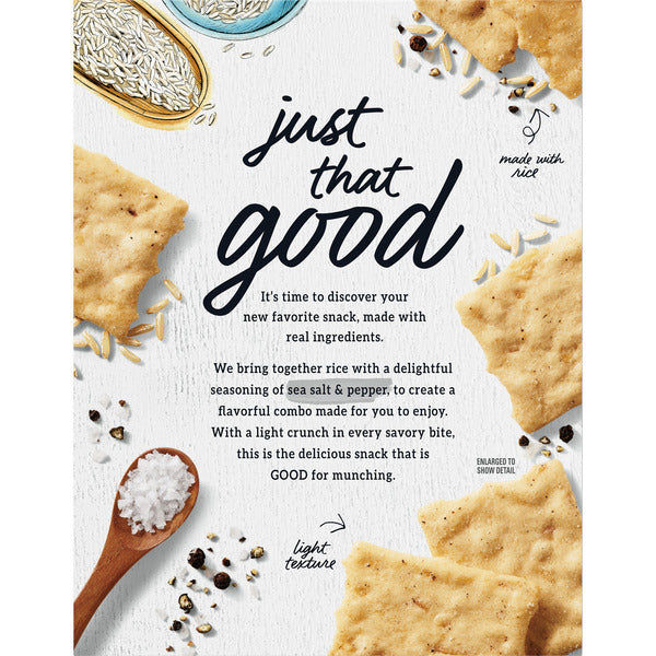 GOOD THINS Sea Salt &amp; Pepper Rice Snacks Gluten Free Crackers, Snack Crackers 7 oz