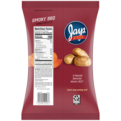 Jays Ridges Smoky BBQ Flavored Potato Chips  DestGlow