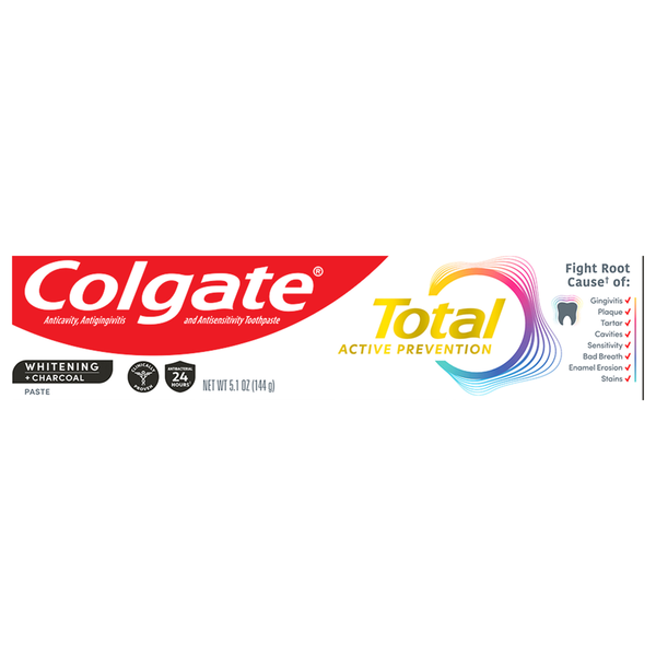 Colgate Total Whitening + Charcoal Toothpaste  DestGlow