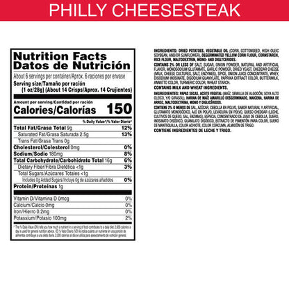 Pringles Philly Cheesesteak Potato Crisps Chips, Lunch Snacks, 5.5 oz