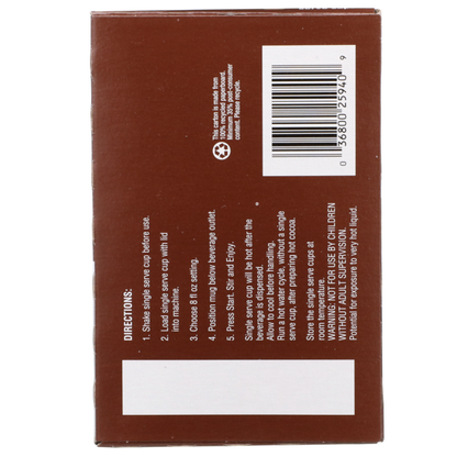 Food Club Dark Chocolate Flavored Hot Cocoa Mix Single Serve Cups