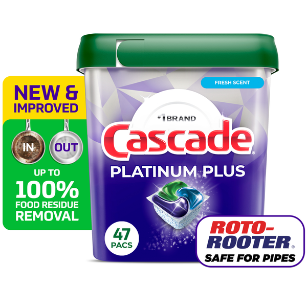 Cascade Platinum Plus Dishwasher Pods, Fresh  DestGlow