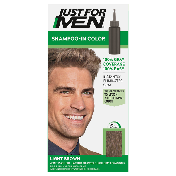 Just For Men Haircolor Kit, Shampoo-in Color, Light Brown H-25  DestGlow