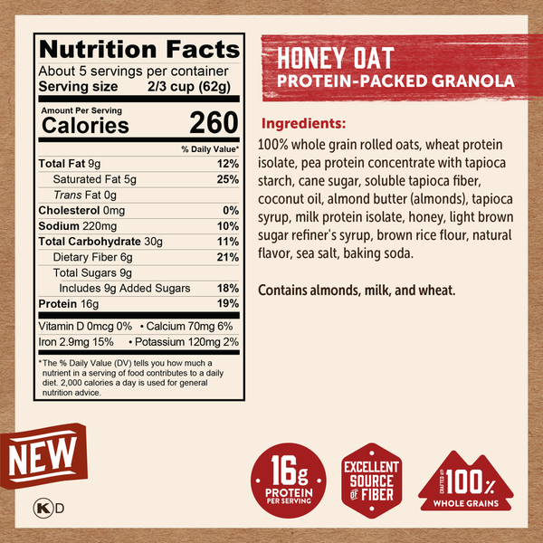 Kodiak Cakes Granola Pouch, Honey Oat  DestGlow