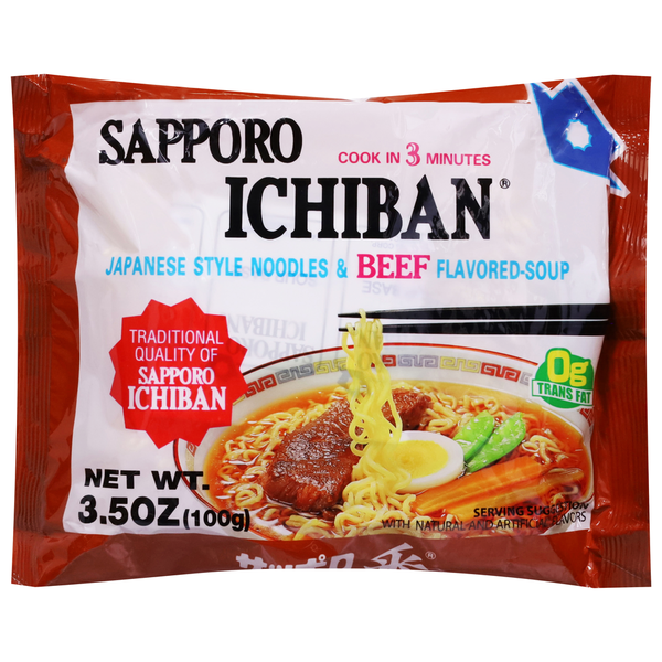 Sapporo Noodles &amp; Soup, Beef Flavored, Japanese Style