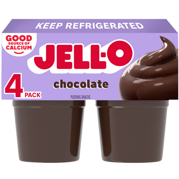 Jell-O Original Chocolate Refrigerated Pudding Cup Snacks Value Pack  DestGlow