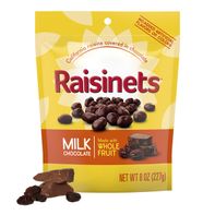 Raisinets Milk Chocolate Covered Raisins, Gluten-free California Chocolate Raisins, Resealable Bag, 8.0 oz  DestGlow