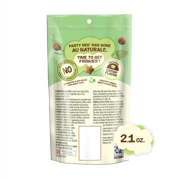 Purina Friskies Made in USA Facilities, Natural Cat Treats, Party Mix Natural Yums Catnip Flavor