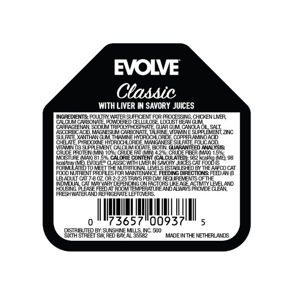 EVOLVE Classic Crafted Meals Liver, Wet Cat Food  DestGlow