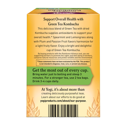 Yogi Tea Green Tea Kombucha Tea, Supplies Antioxidants, Contains Caffeine