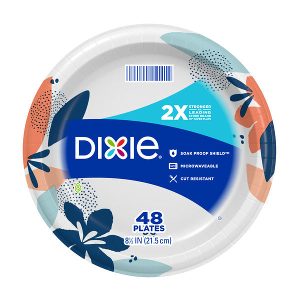 Dixie Paper Plates, 8.5 Inch Lunch/Dinner Plate (Design May Vary)  DestGlow