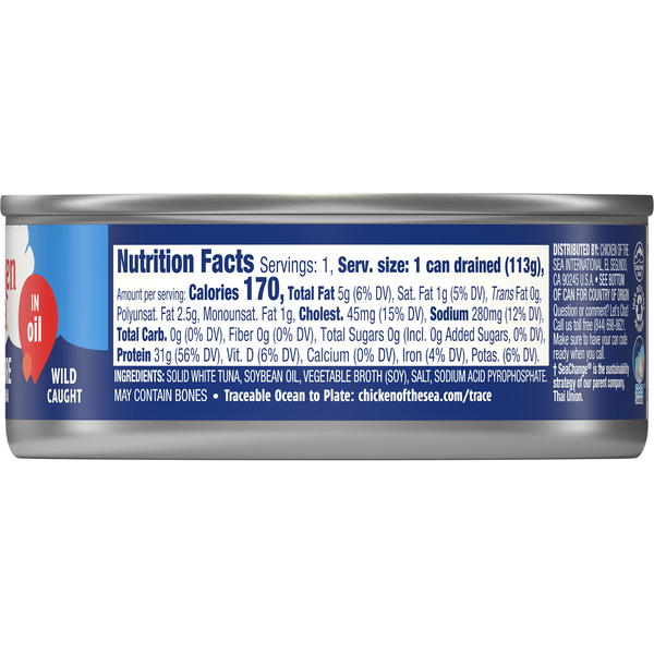 Chicken of the Sea Solid White Premium Albacore Tuna in Oil  DestGlow