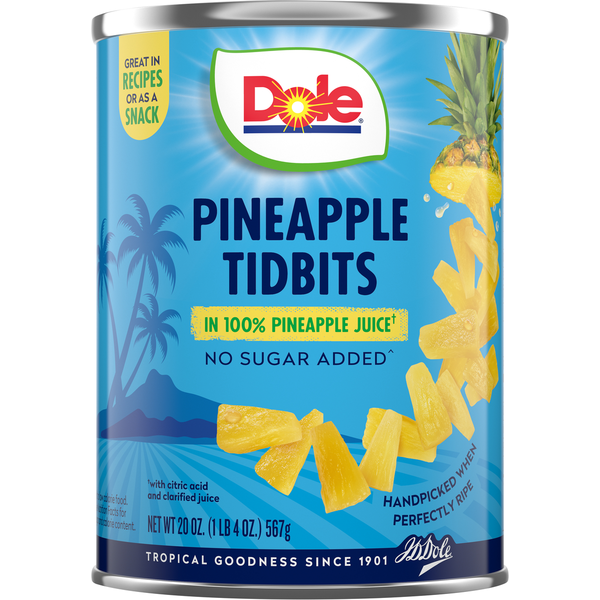 Dole Pineapple Tidbits in Pineapple Juice  DestGlow