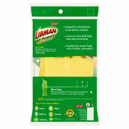 Libman All-purpose Size M Reusable Latex Gloves