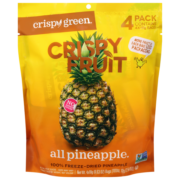 Crispy Green Crispy Fruit, All Pineapple, 4 Pack  DestGlow