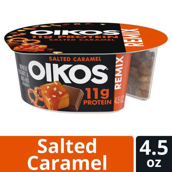 Oikos Remix Salted Caramel High Protein Nonfat Greek Yogurt  With Mix-Ins  DestGlow