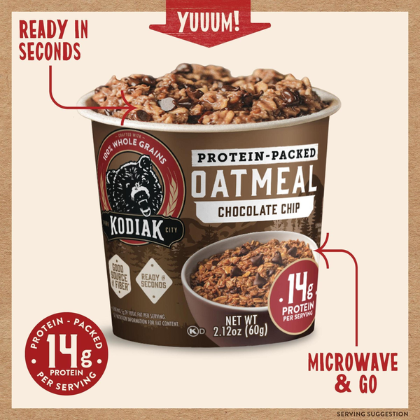 Kodiak Chocolate Chip Oatmeal in a Cup  DestGlow